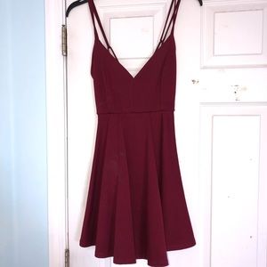 Maroon Strappy Dress